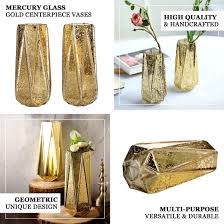 2 Pack Gold Geometric Mercury Glass