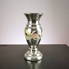 Vintage Silver Glass Vase For At