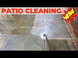 Patio Cleaning Via Pressure Washing