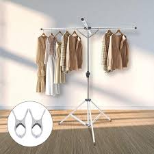 Yiyibyus Freestanding Foldable Adjustable Height Stainless Steel Laundry Clothes Drying Rack Silver