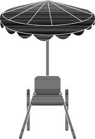 Umbrella Icon With Chair For Sitting