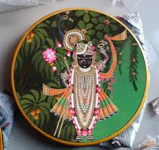 Wooden Pichwai Wall Plate Shrinathji