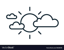 Art Style With Sun And Clouds Vector Image