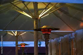 Gas Burning Patio Heater On A