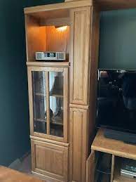 Entertainment Center Solid Wood Oak