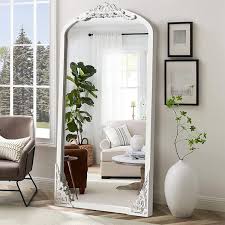 Neutype 28 In W X 67 In H Classic Arch Top Wood Framed White Full Length Floor Mirror