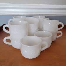 Milk Glass Punch Bowl Cups