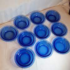 Vintage Cobalt Blue Dessert Bowls Hazel