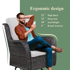 Brown Wicker Outdoor Rocking Chair