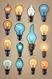 Light Bulb Icon Cartoon Set