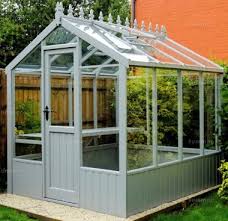 Painted Wooden Greenhouse 543