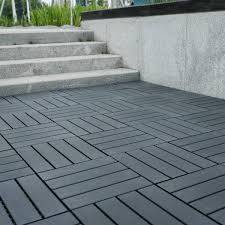 Decking Tiles Flooring In Dark Gray