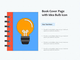 Book Cover Page With Idea Bulb Icon Ppt