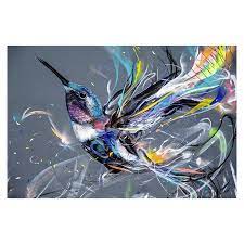 Abstract Hummingbird Canvas Painting