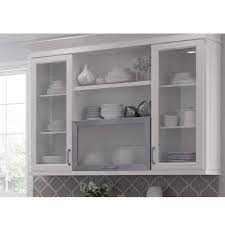 Hampton Bay Designer Series Elgin Assembled 18x36x12 In Wall Kitchen Cabinet With Glass Door In White