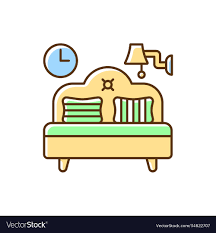 Bedroom Furniture Rgb Color Icon