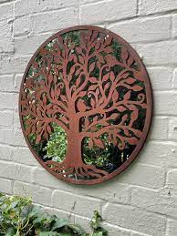 Large Tree Of Life Garden Mirror Rustic