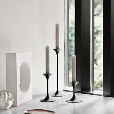 Jazz Candleholders In Steel With Brass