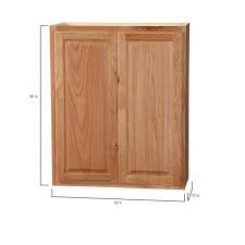 Hampton 30 In W X 12 In D X 36 In H Assembled Wall Kitchen Cabinet In Medium Oak