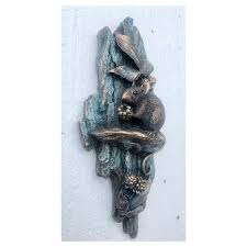 Bronze Wood Mouse Wall Art Sculpture