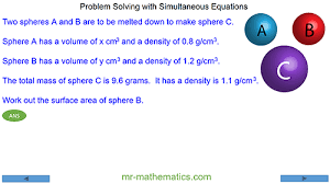 Setting Up Simultaneous Equations Mr