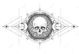 Sacred Geometry Skulllotus Tattoo