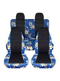 Hawaiian Print And Black Car Seat