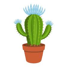 Cactus Icon Cartoon Cactus Pot Prickly