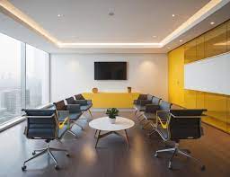 Premium Ai Image Yellow Meeting Room
