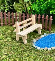Miniature Wooden Dollhouse Park Bench