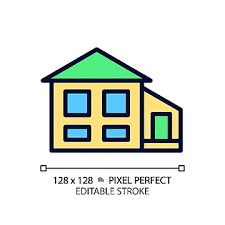House Pixel Perfect Linear Icon Garage