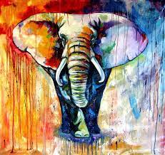 Majestic Colorful Elephant Painting By
