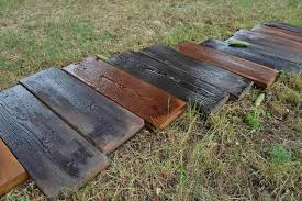 Set 2 Molds Old Wooden Boards Concrete