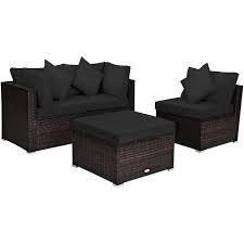 Patio Rattan Furniture Set Sofa Ottoman