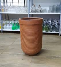 Terracotta Ribbed Flower Pot