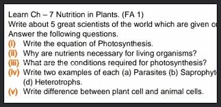 Learn Ch 7 Nutrition In Plants Fa 1