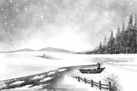Winter Landscape Drawing Images Free