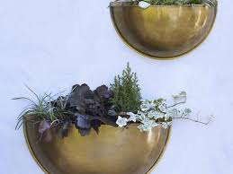 Sola Brass Wall Planter