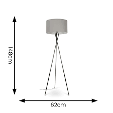 Camden Chrome Floor Lamp Large Grey