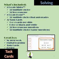 Inequalities Algebra 1 Task Cards