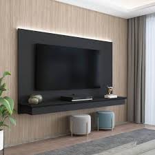Tv Wall Panel With Led Strip And Shelf