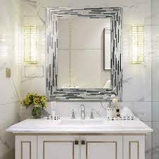 Reeded Charcoal Tiles Wall Mirror