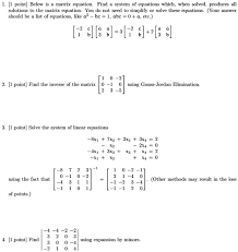 Solved Below Is A Matrix Equation
