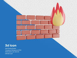 Premium Psd 3d Icon Firewall Security