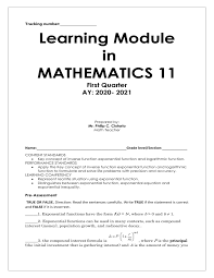 Learning Module 5 Math 11