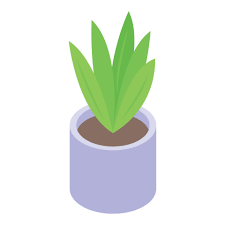 Flower Pot Icon Isometric Style