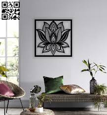 Lotus Flower Wall Art E0013802 File Cdr