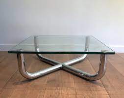 Glass And Chrome Coffee Table For