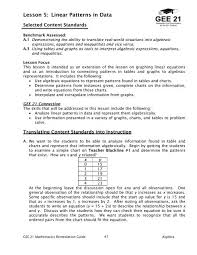 Lesson 5 Linear Patterns In Data