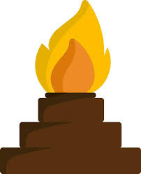 Isolated Fire Pit Colorful Icon Or